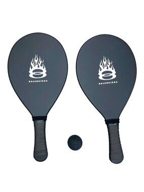Balenciaga Beach Racket Tennis Paddle Set with Ball Resin Black Leisure Outdoor